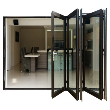 Transparent Low E Glass Tinted Glass  Aluminum Soundproof Sliding Folding Interior Bi-fold Door folding door